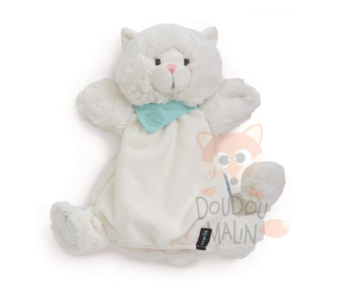  les amis marionnette coco chat blanc bandana bleu 